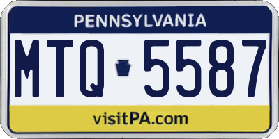 PA license plate MTQ5587