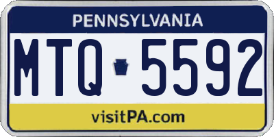 PA license plate MTQ5592