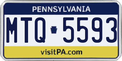 PA license plate MTQ5593