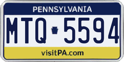 PA license plate MTQ5594