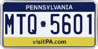 PA license plate MTQ5601