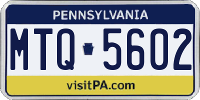 PA license plate MTQ5602