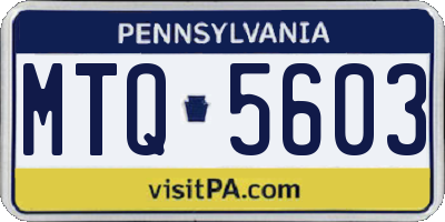 PA license plate MTQ5603