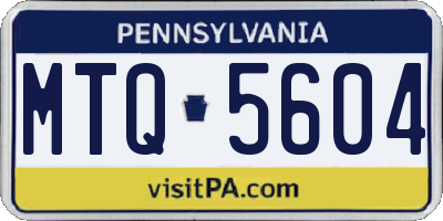 PA license plate MTQ5604