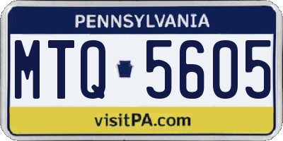 PA license plate MTQ5605