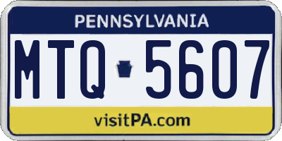 PA license plate MTQ5607