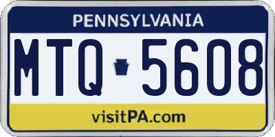 PA license plate MTQ5608