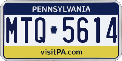 PA license plate MTQ5614