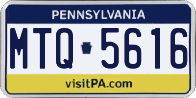 PA license plate MTQ5616