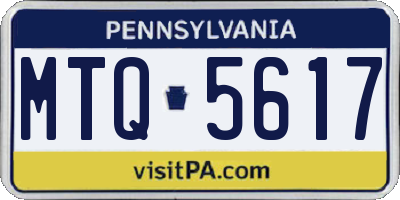 PA license plate MTQ5617