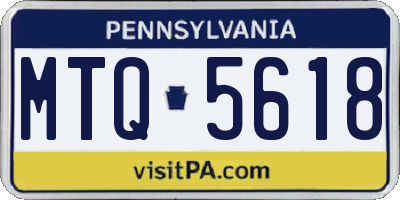 PA license plate MTQ5618