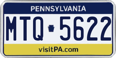 PA license plate MTQ5622