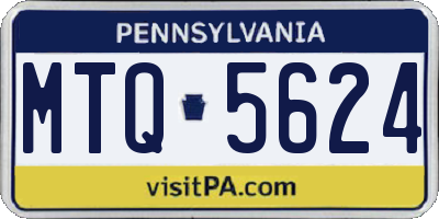 PA license plate MTQ5624