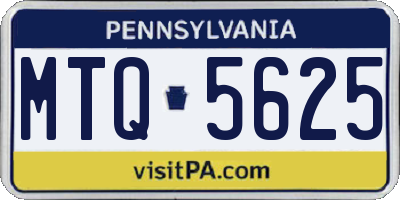PA license plate MTQ5625