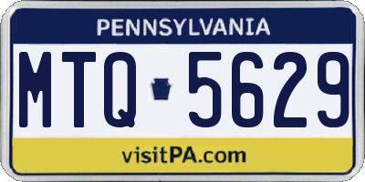 PA license plate MTQ5629