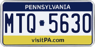 PA license plate MTQ5630