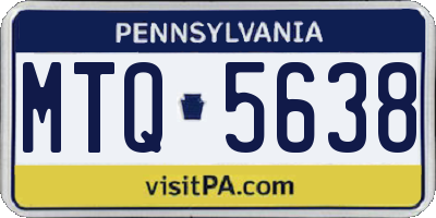 PA license plate MTQ5638
