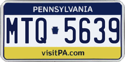 PA license plate MTQ5639