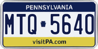 PA license plate MTQ5640
