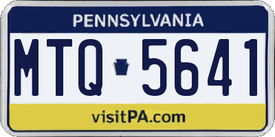 PA license plate MTQ5641