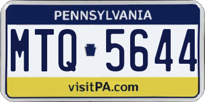 PA license plate MTQ5644