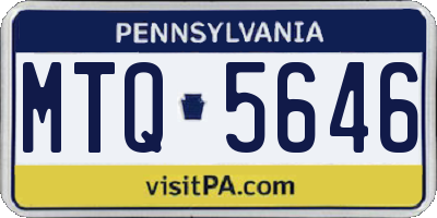 PA license plate MTQ5646