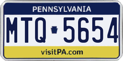 PA license plate MTQ5654