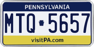 PA license plate MTQ5657
