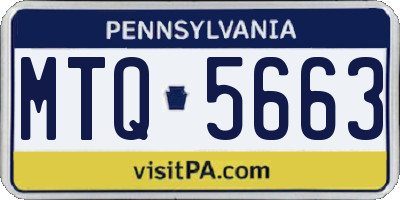 PA license plate MTQ5663