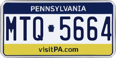 PA license plate MTQ5664