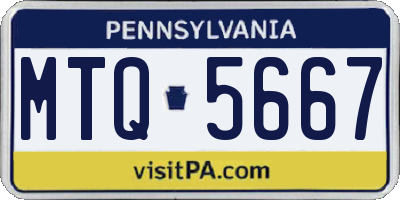PA license plate MTQ5667