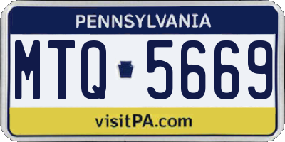 PA license plate MTQ5669