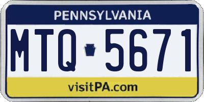 PA license plate MTQ5671