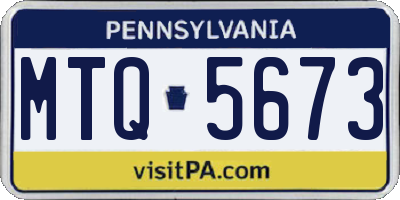 PA license plate MTQ5673