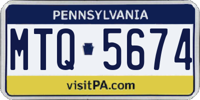 PA license plate MTQ5674