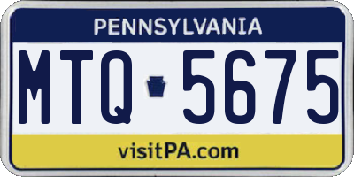 PA license plate MTQ5675