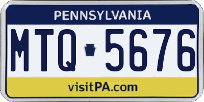 PA license plate MTQ5676