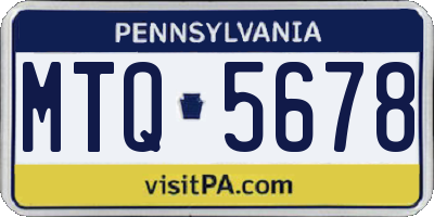 PA license plate MTQ5678