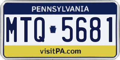 PA license plate MTQ5681