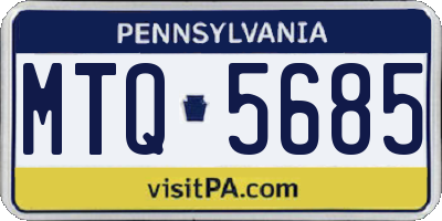 PA license plate MTQ5685