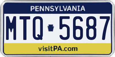 PA license plate MTQ5687