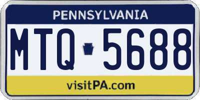PA license plate MTQ5688