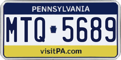 PA license plate MTQ5689