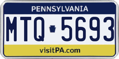 PA license plate MTQ5693