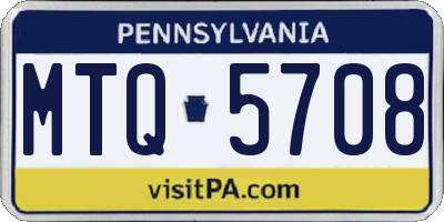 PA license plate MTQ5708