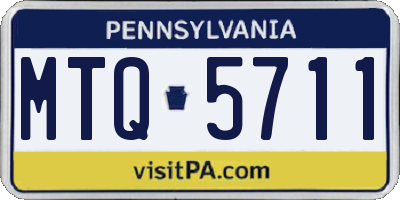 PA license plate MTQ5711