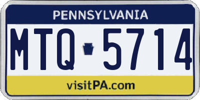 PA license plate MTQ5714