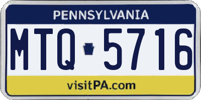 PA license plate MTQ5716