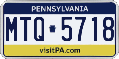 PA license plate MTQ5718