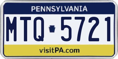 PA license plate MTQ5721
